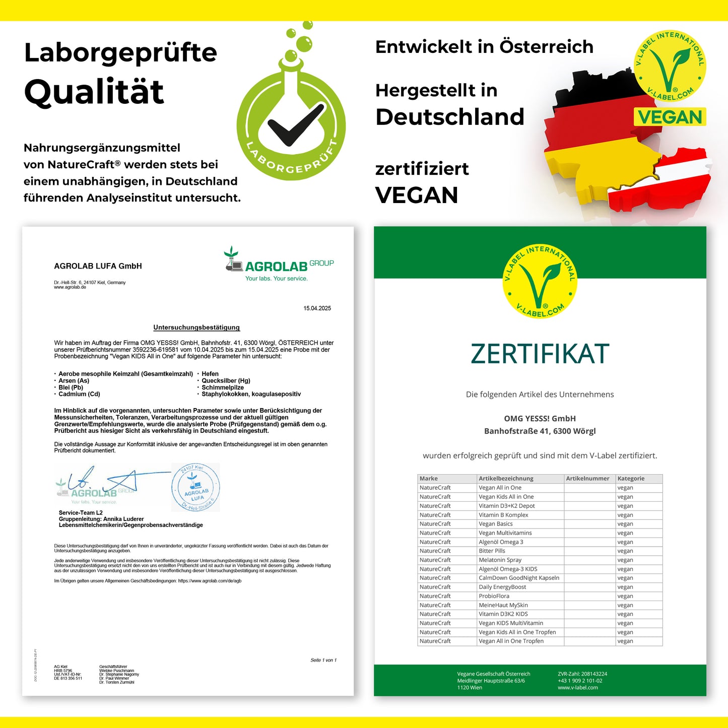Vegan Kids All-in-One Tropfen - Vitamin B12+B2+B6+B9 Folsäure + Zink + Eisen + Selen + Natrium + Kalium + Jod - Komplex mit natürlichem Tropical Fruchtgeschmack (20ml = max. 4 Monats-Vorrat)